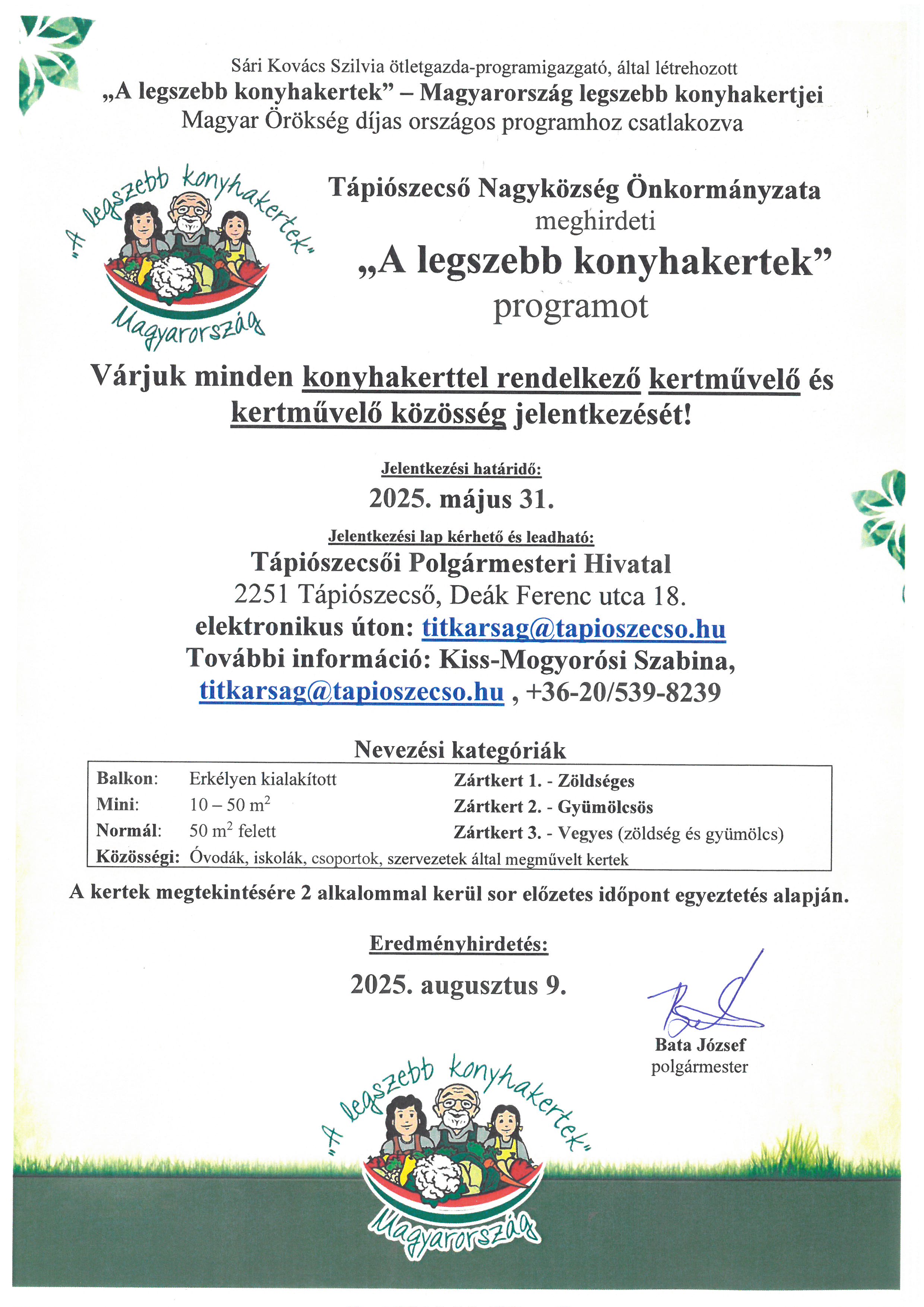 Legszebb konyhakert program meghirdetése plakát (aláírt).jpg